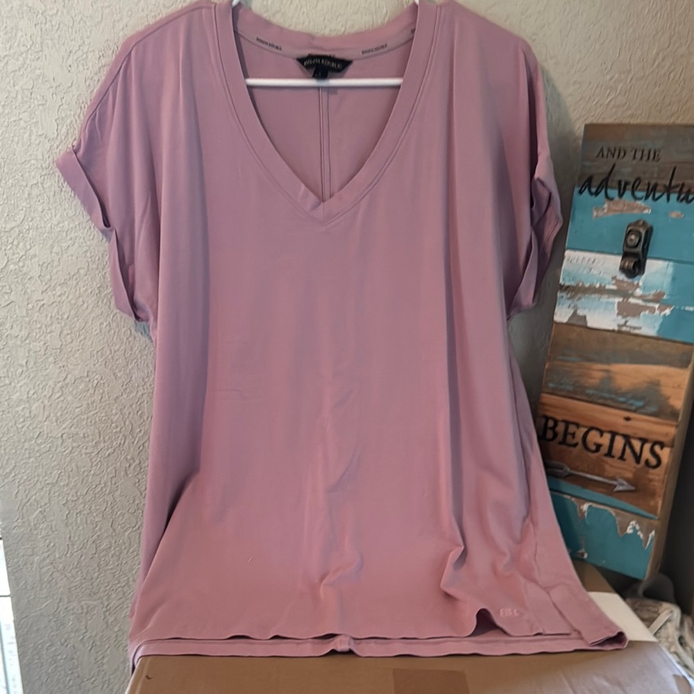 Banana Republic Women's V-Neck Pink Top Size Large